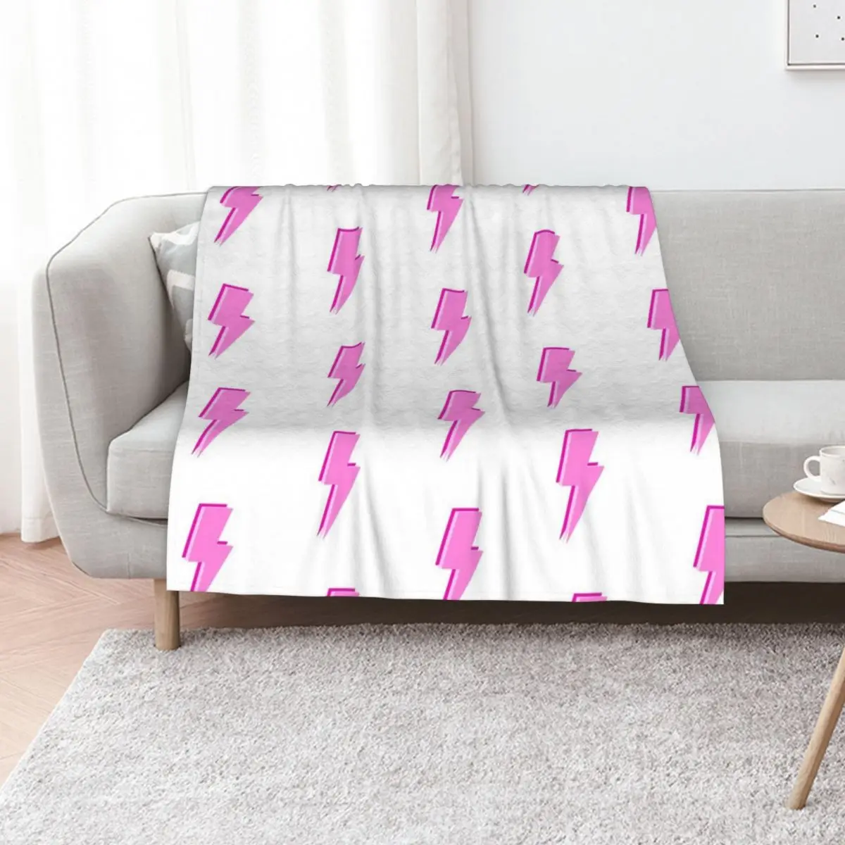 shadow pink lightning bolt Throw Blanket Loose For Sofa Thin Bed linens Winter beds Beach Heavy Blankets