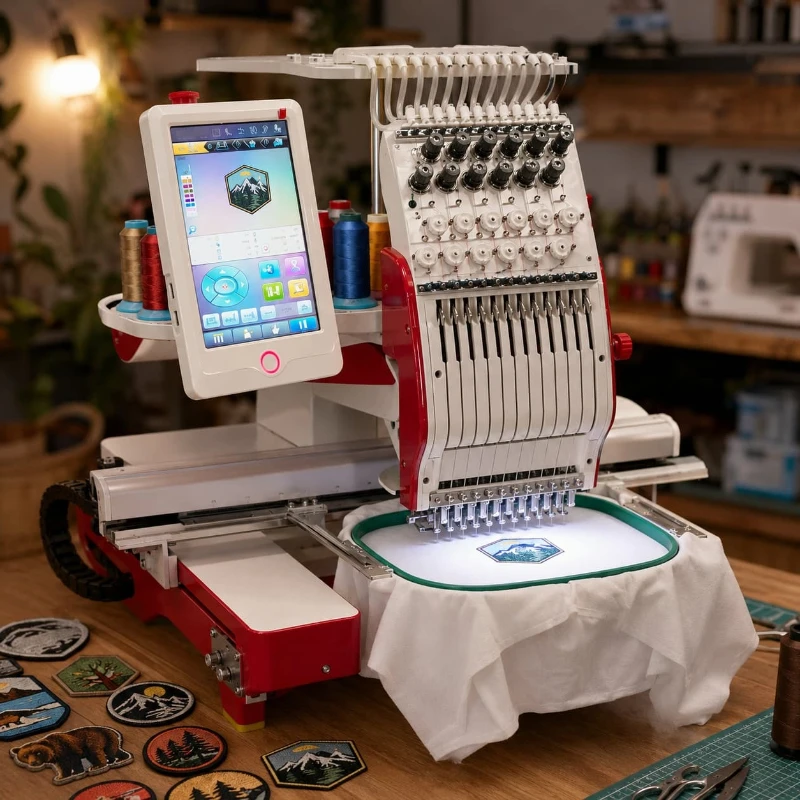 Multi Needle Embroidery Machine Commercial Digital Customized Clothing Patch Logo System Flat Fabric Work