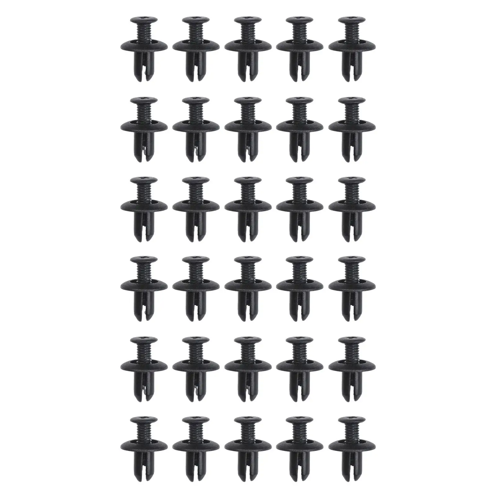 

6xRivets Fastener Push Clip Auto Vehicle Door Panel Bumper Retainer Clips 30Pieces