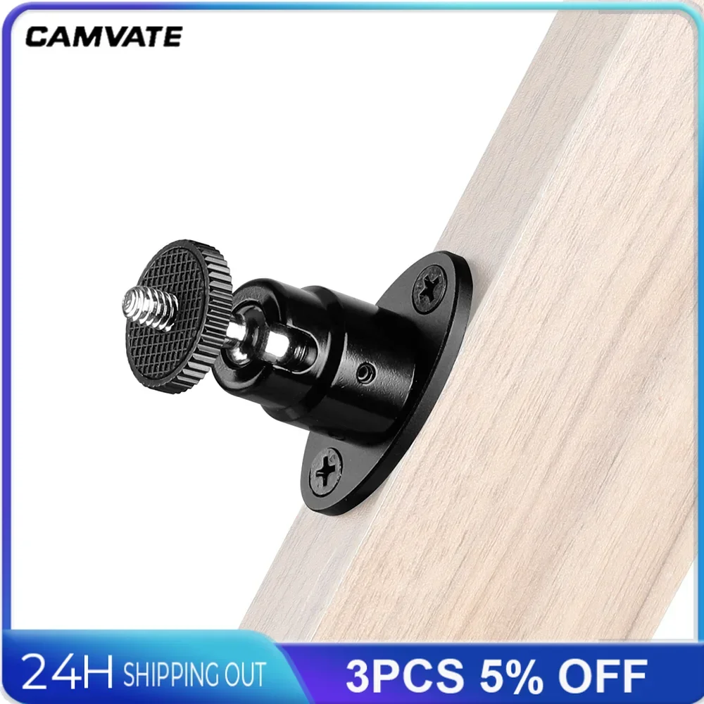 CAMVATE Mini Ball Head Bracket Holder With 1/4" Male Thread Screw Mount + Wall Mount For dslr Camera Monitor LED Light Flash Mic
