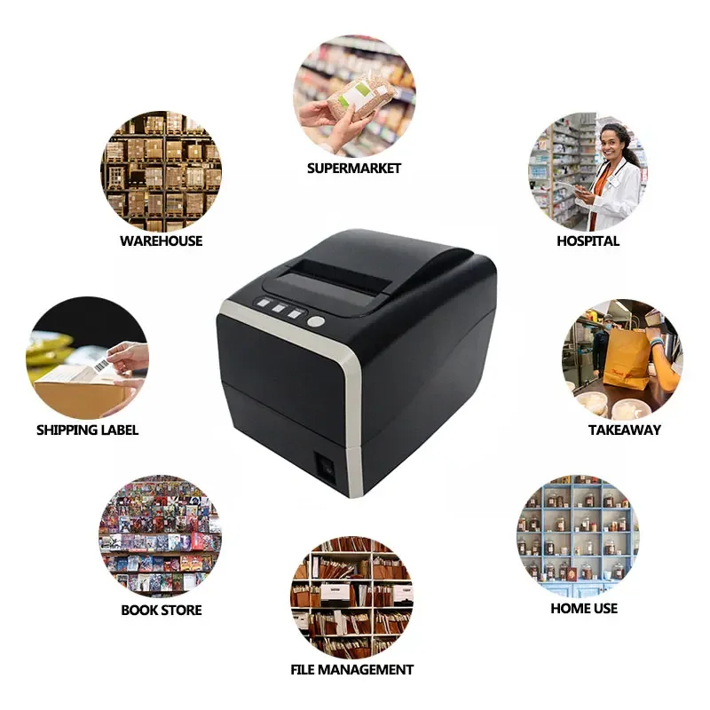 Direst liner less thermal label printer ZY-3311 auto cut inkless sticker barcode printer
