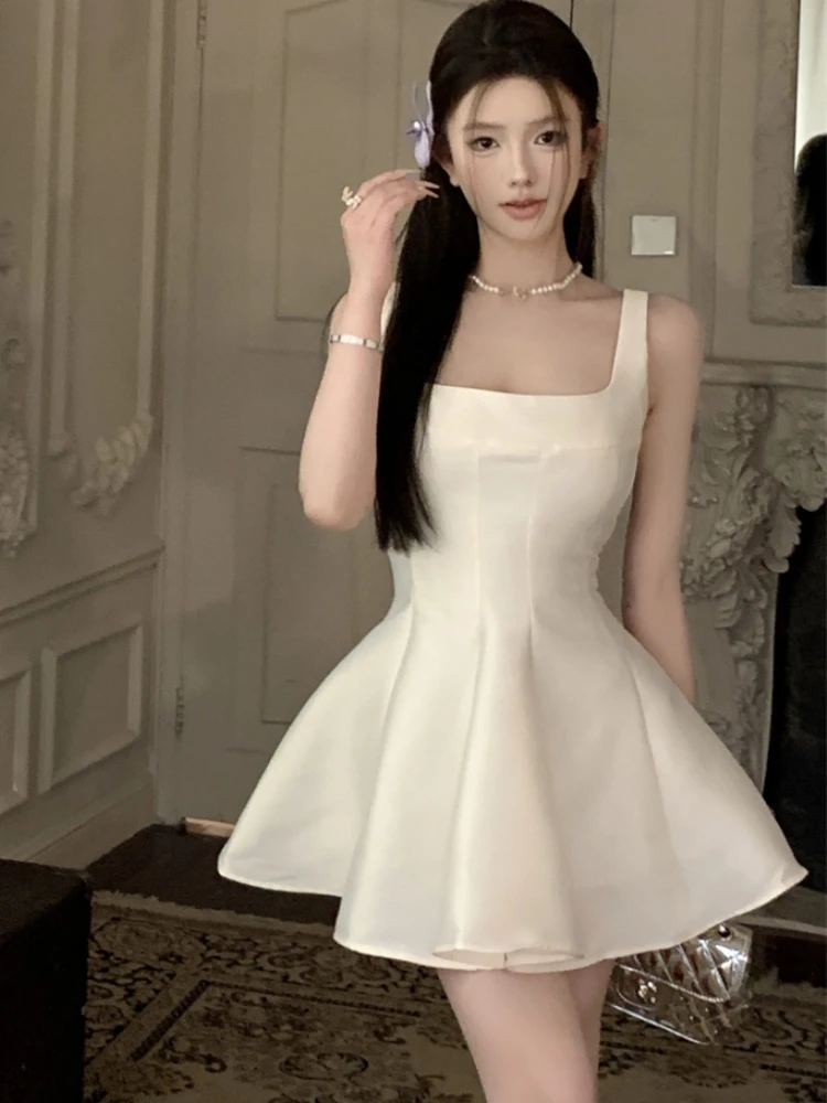 

Summer New Chic Elegant Princess Evening Prom Party Mini A Line Dresses Vestidos French Robe Clothes