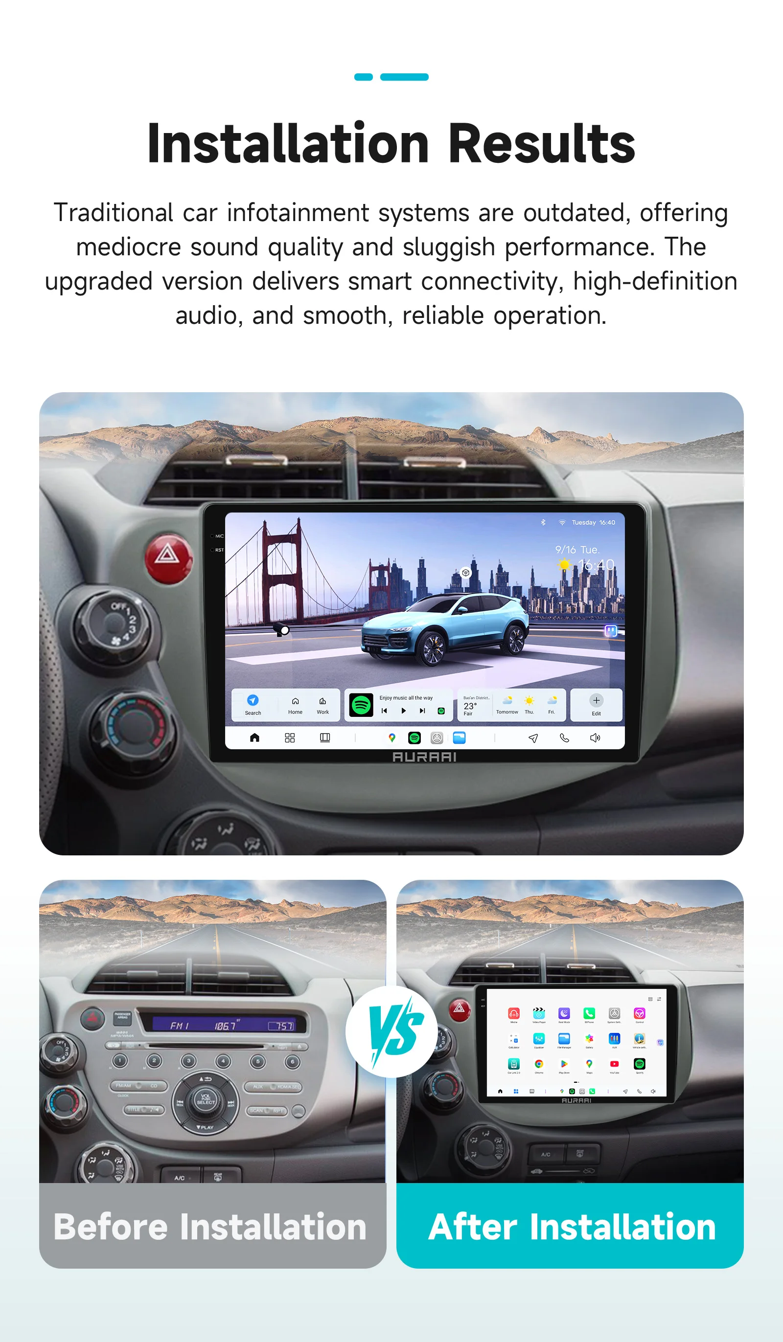 9" Carplay Android Auto For Honda FIT/JAZZ (Left Driving) 2007-2014 2 Din Car Radio Multimedia Player Stereo RDS BT Navi DSP 360 view 3
