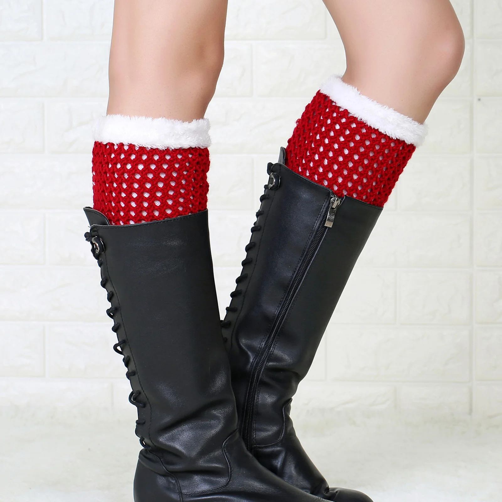 1 ペア厚みのあるフリース裏地付き暖かいウォーマー女性用冬ブーツカバー居心地の良いサーマルレッグソックス女性冬靴下レッグ