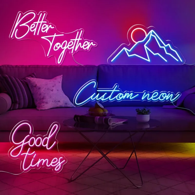 Custom Neon Sign Personalized Text Logo Names Customized LED Neon Signs Birthday Wedding Party Bar Coffee Wall Light Decoration