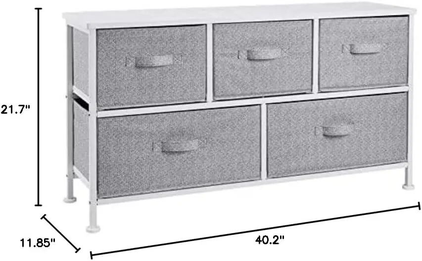 Unité de Rangement en Tissu Extra Large, 5 MELStorage pour Placard, Blanc, Look Minimaliste Moderne, observateur, Extra Large, Perfect