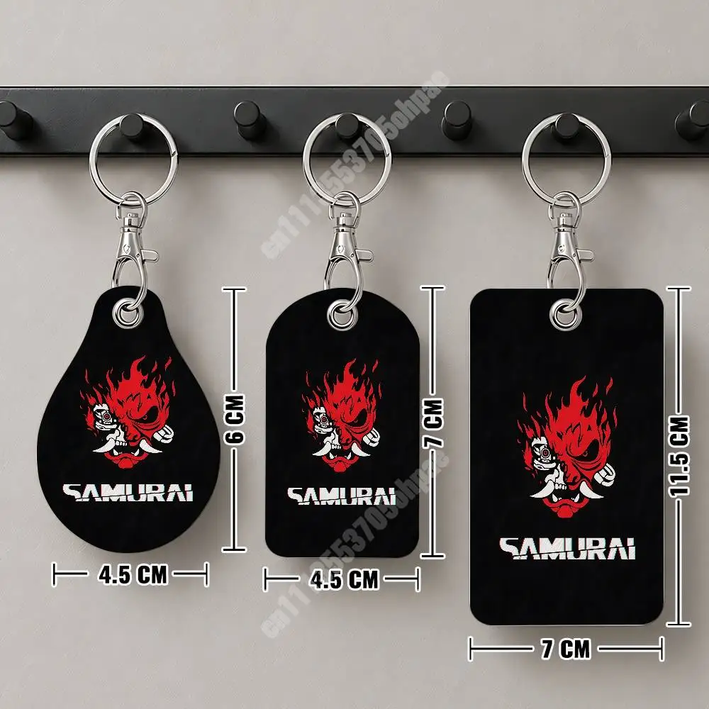 Arasaka Tower Corporation Leather Keychain Card Holder for Airtag & ID Cards Business Bag Charm view 4