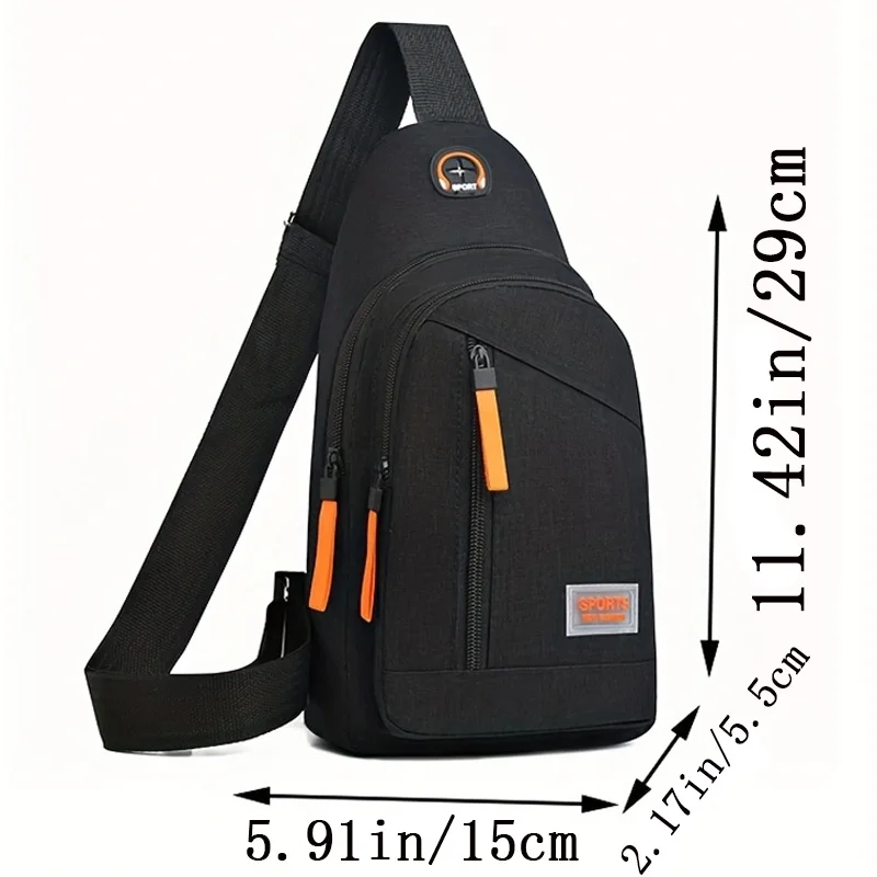Borsa pettorale multitasche di grande capacità, alla moda e versatile, può essere indossata diagonalmente o su una spalla