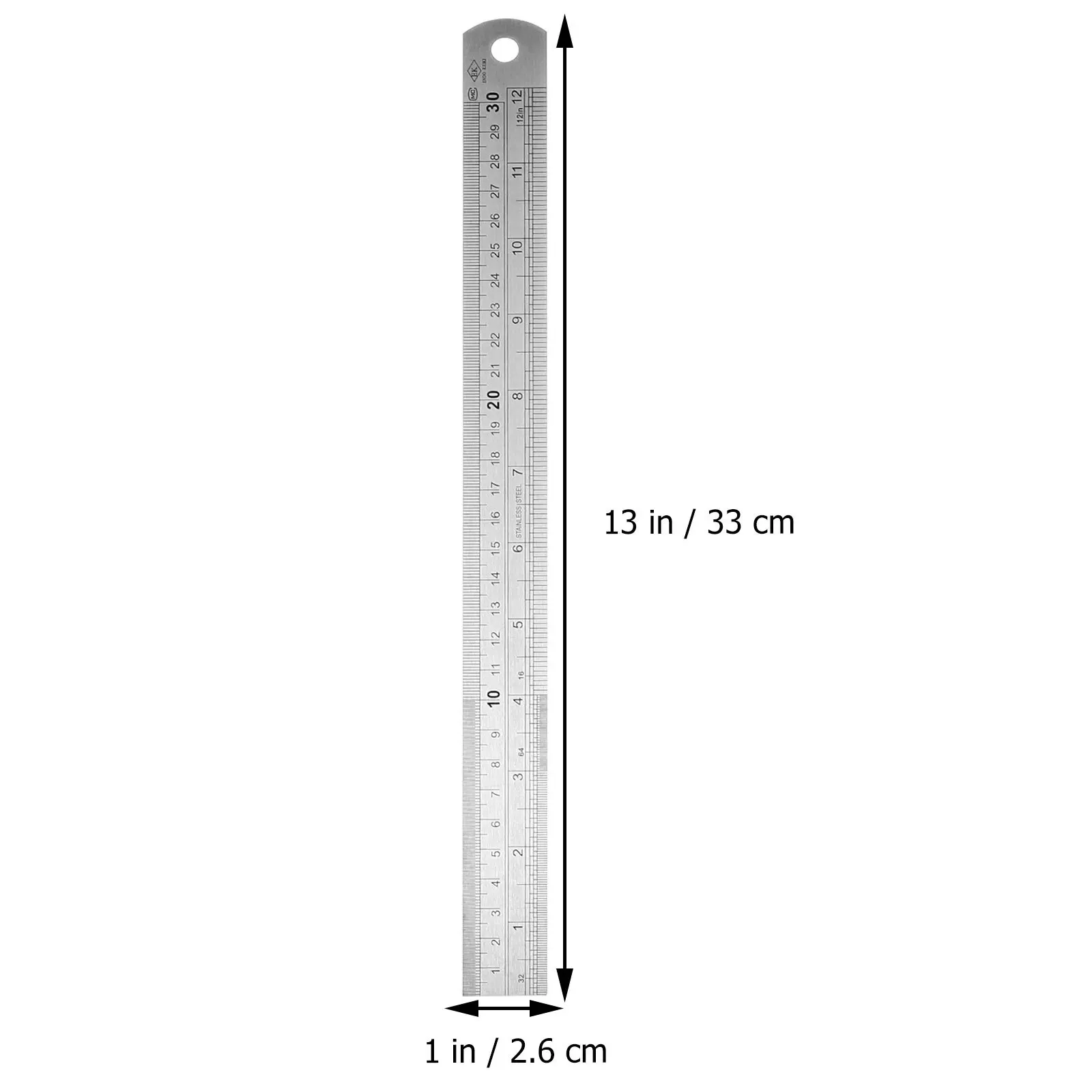 3Pcs Measuring Ruler Stainless Steel Double Sided Straight Ruler for Drafting Woodworking Office School Project Measuring Tool