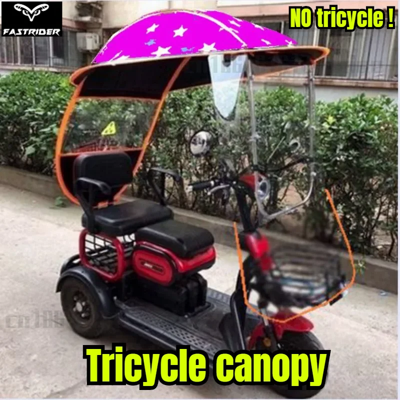 Electric Tricycles Canopy Double Seaters Push-pull and Walkable Tricycles Umbrellas Electric Motorcycle Canopy Bike Cover