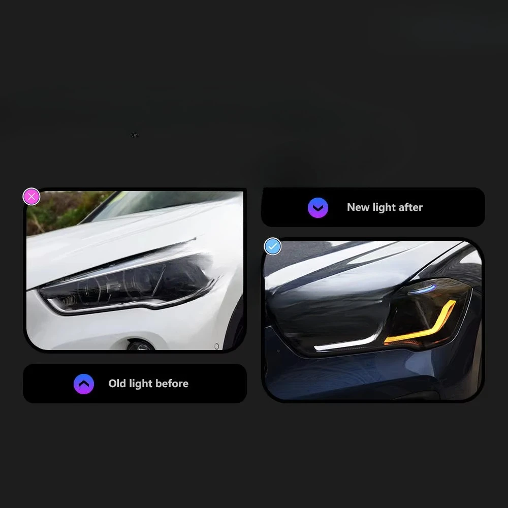 

Светодиодные фары с проекционными линзами для BMW X1 F48 F49 2016-2021 годов выпуска, LED-модернизация фар