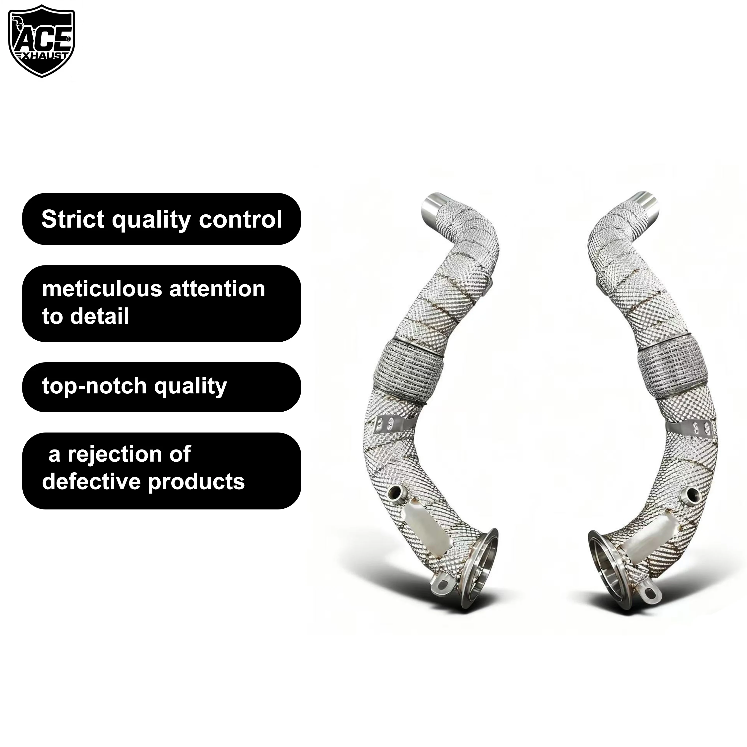 ACE Bestseller Auspuff-Downpipe für BMW S63 X5M F85 X6M F86 4.4T Hochleistungs-SUS304-Auspuffkrümmer mit Hitzeschutz – Detail 6
