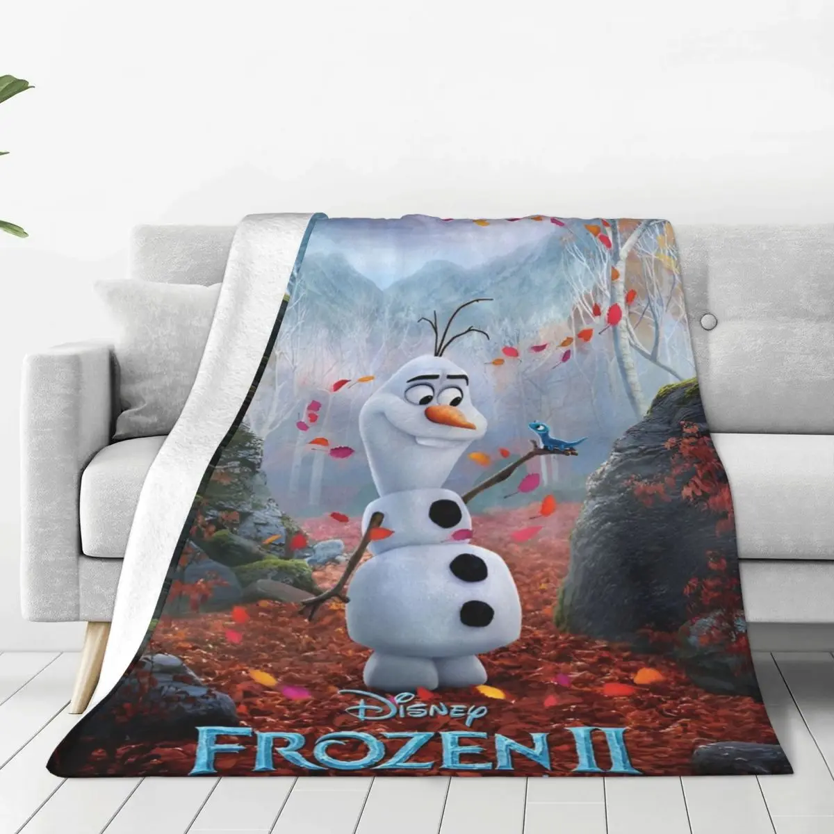 Frozen Elsa Princess Olaf Cute Blanket Flannel All Season Cartoon Multifunction Super Soft Throw Blankets Travel Quilt