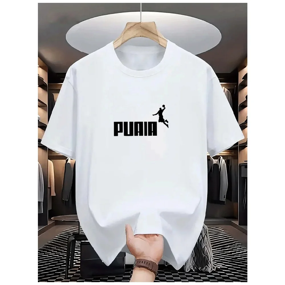 New Men‘s Running T-shirt Spring / Summer Thin Top Trend curve printing Quick Dry Short Sleeve Breathable Fitness Sports T-shirt
