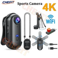 Cámara magnética de bolsillo 4K POV Vlog, grabadora corporal portátil para el pecho, Mini cámara de acción inalámbrica WiFi impermeable, casco, deportes de bicicleta