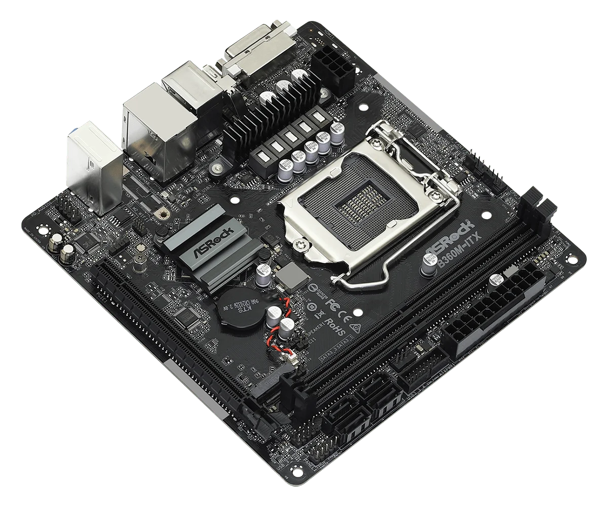 Imagem -04 - Placa-mãe Asrock B360m-itx Mini-itx Intel B360 Ddr4 Lga 1151 Suporta Cpu I7-9700kf I5-9600 I58400 I39100 I9-9900k