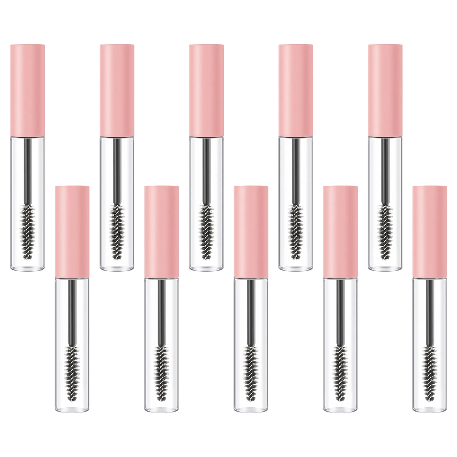 10Pcs Glue Bottle Empty Tubes DIY Refillable Mascara Tubes Eyelash Cream Container Transparent Portable Size Wand