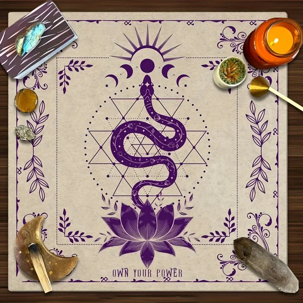 Mystic Witchy Tarot Altar Cloth Bohemian Boho Spiritual Magic Decor Table Runner for Pagan Wiccan Ceremony