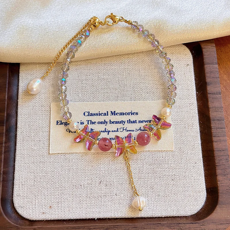 

Признание в корейском стиле, супер блестящий кристалл для женщин, нишевый дизайн, высококачественный браслет-бабочка, браслет на руку