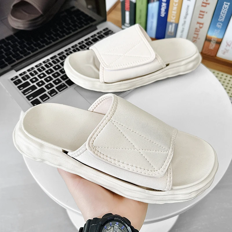 Fashion 2023 Men Beach Sandals Velcro Slippers Outdoor Design Soft Sole Slides Men Casual Shoes Flip-flops Home Slippers Sandals