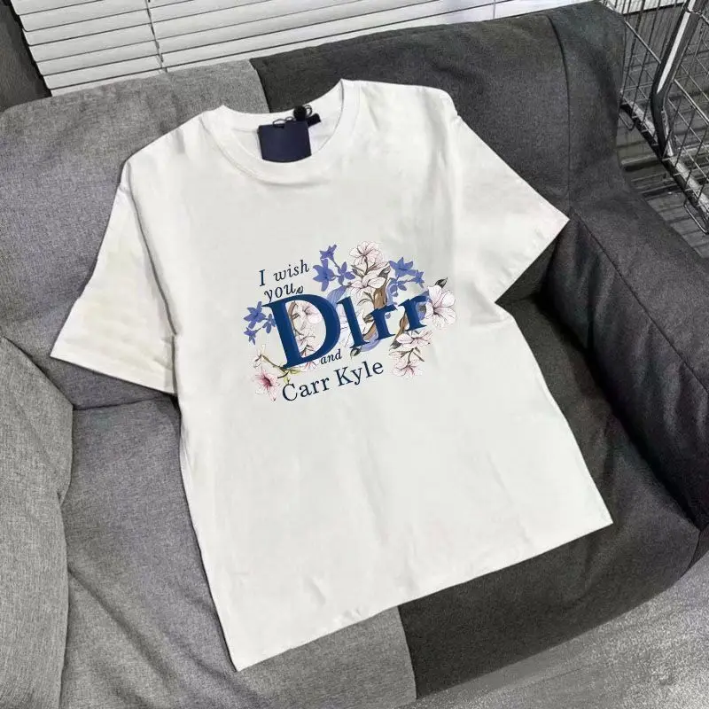 High-quality Men's Summer New Thickened Pure Cotton Short-sleeve T-shirt, Premium Light Luxury Printed Design Fashion Brand