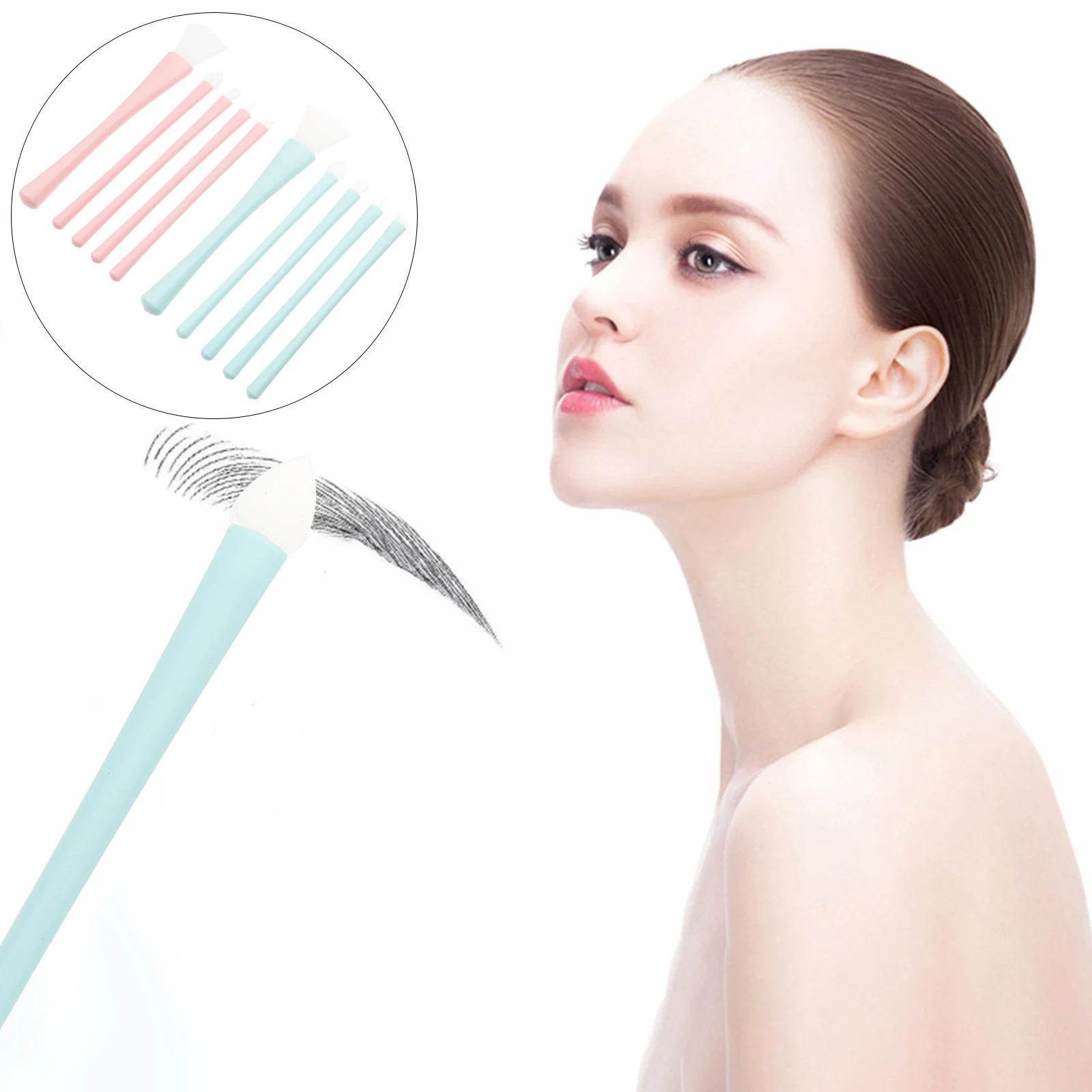 

2 set 2 Sets Silicone Makeup Brush Applicator Kit Skincare Beauty Tool For Mud Mask Face Eye Lipstick Liner Gloss Wand Set