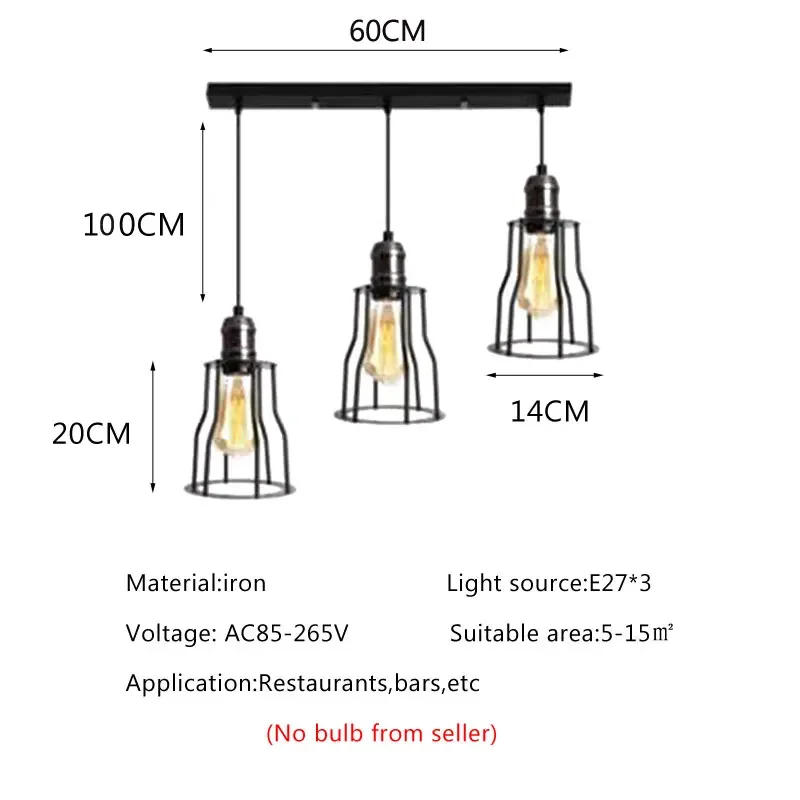 Nordic Fashion Simple Iron Chandelier Industrial Restaurant Pendant Lamp Retro Creative Iron Kitchen Bedroom Cafe Bar Table Lamp