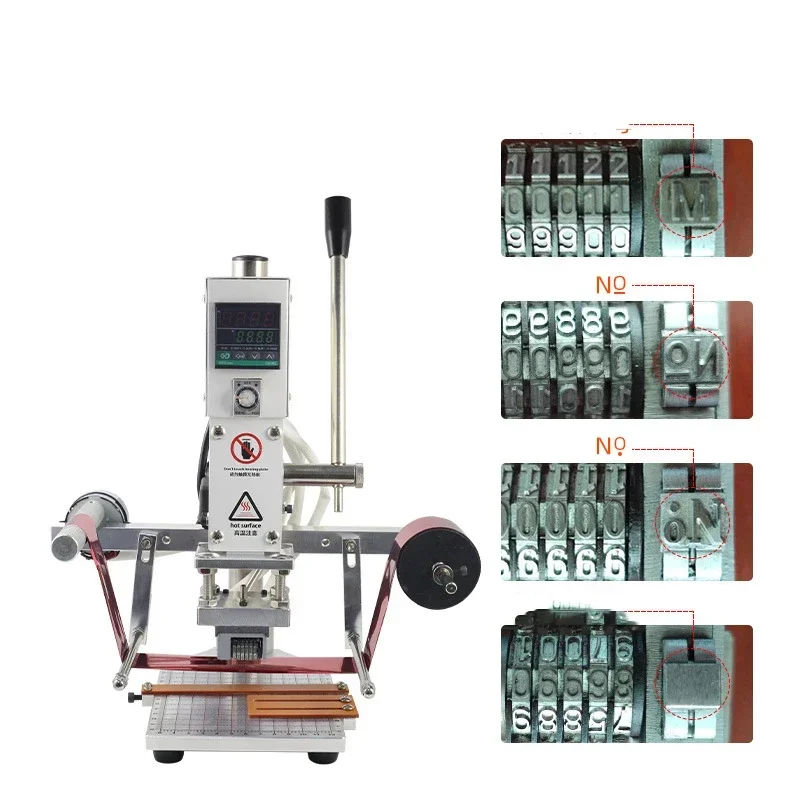 220V Nuovo WT-90DS/WT-90E Codice manuale e automatico per saltare Numeratore seriale 220v/110v Macchina per stampa e pressatura a caldo