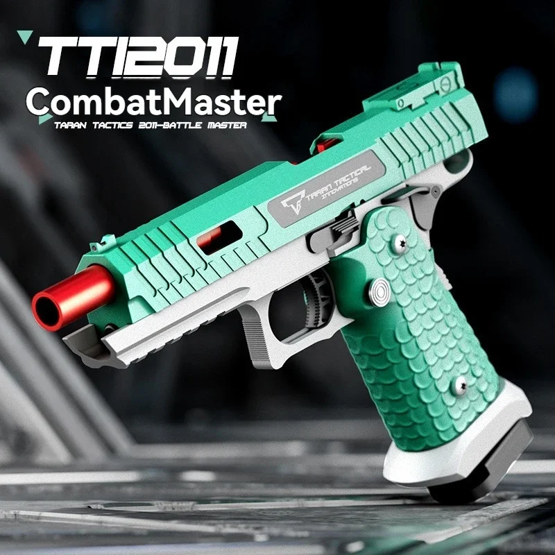 2011 CombatMaster Laser Toy Gun 2 Barrels Airsoft Gun Weapons Realistic Manual Throw Shell Gun Toy for Men Adults Boys Shooting