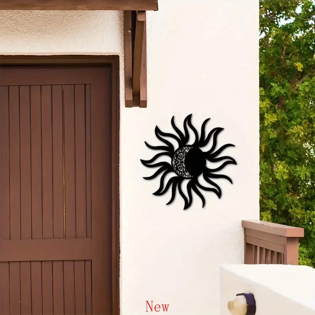 Metal Sun and Moon Art Home Decor Sun and Moon Metal Wall Mounted Decor Metal Sun and Moon Decoration Sign Iron Art Silhouette w