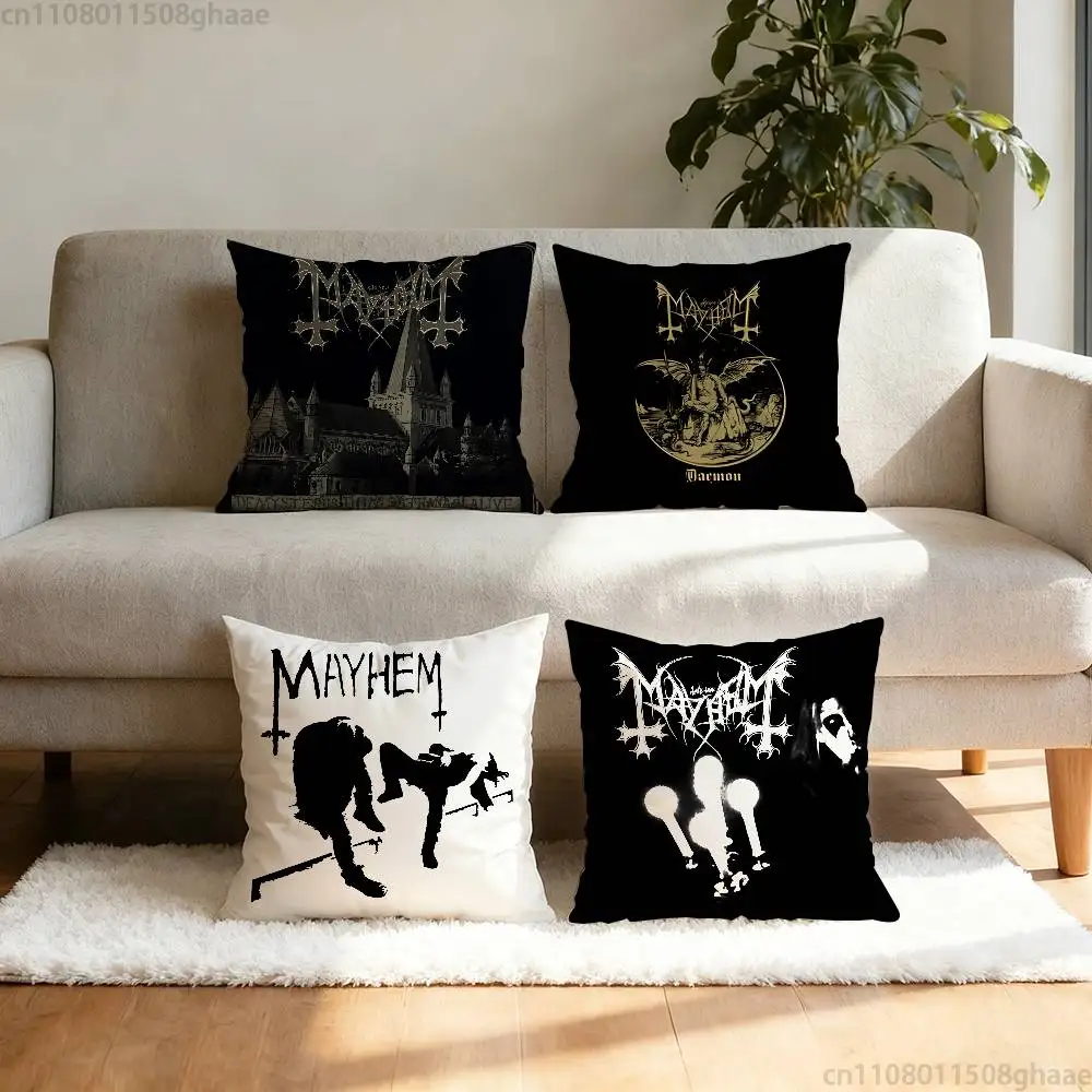 M-Mayhem Deathcrush Pillow Case Square Double-Sided Printing Short Plush Sofa Cushion Cover Bedroom Bedside Pillow