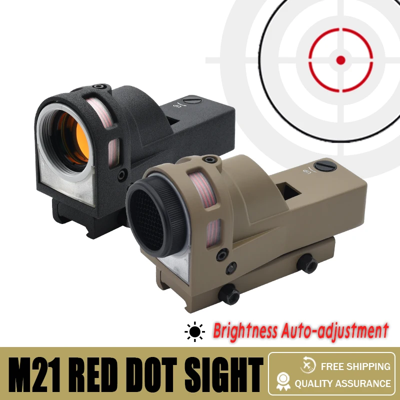 

M21 Tactical Illuminated Reflex Red Dot Sight for Rifle Airsoft Hunting and Shooting with QD Mount and Killflash Need Battery