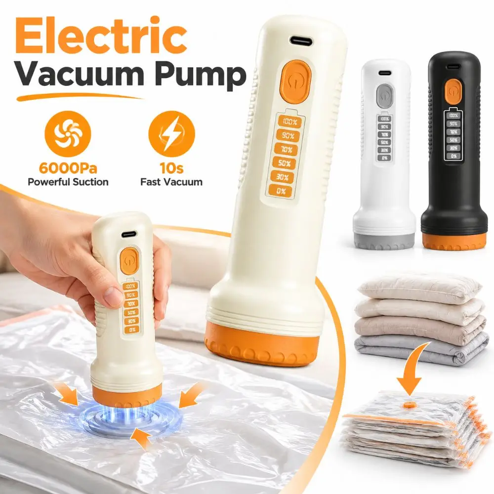 Durable Electric Electric Vacuum Pump Wireless Home Storage Vacuum Compression Pump Portable Air Compression Pump Luggage