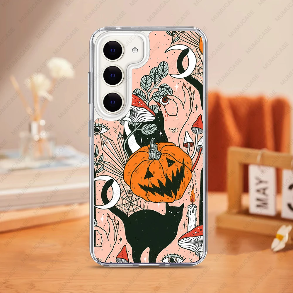 Etui ochronne 2 w 1 PC+TPU do Samsung Galaxy S24 S23 Ultra S24FE A15 A34 A35 A53 A54 A55 Wstrząsoodporne etui Zabawne Halloween