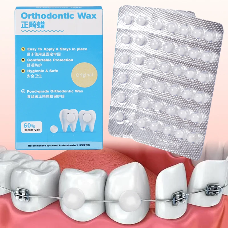 60pcs Dental Orthodontic Wax Protective Brace Wax Orthodontic Anti-grinding Food Grade Individually Packaged Superior Hygiene