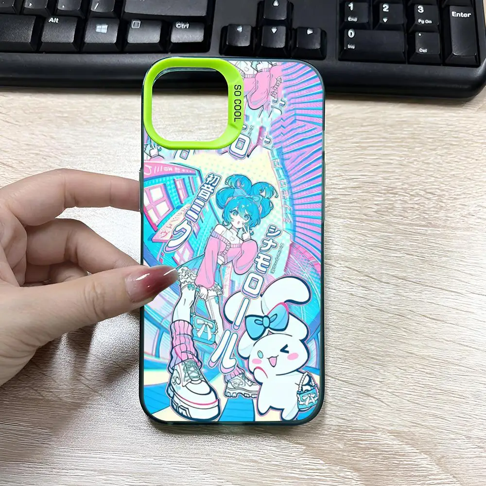 Cute H-Hatsune Ponytail M-Miku Phone Case 2024 IMD Case For IPhone 16 15 Pro XR XS 7 8 Plus SE2024 Shockproof Color Phone Fund