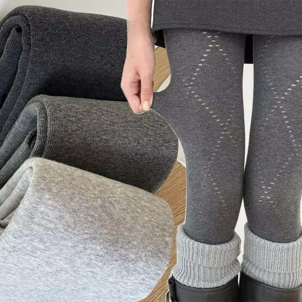 Retro Fashion Jacquard Pattern Knitted Tights Elastic High Waist Slimming Pantyhose Skinny Stockings Women