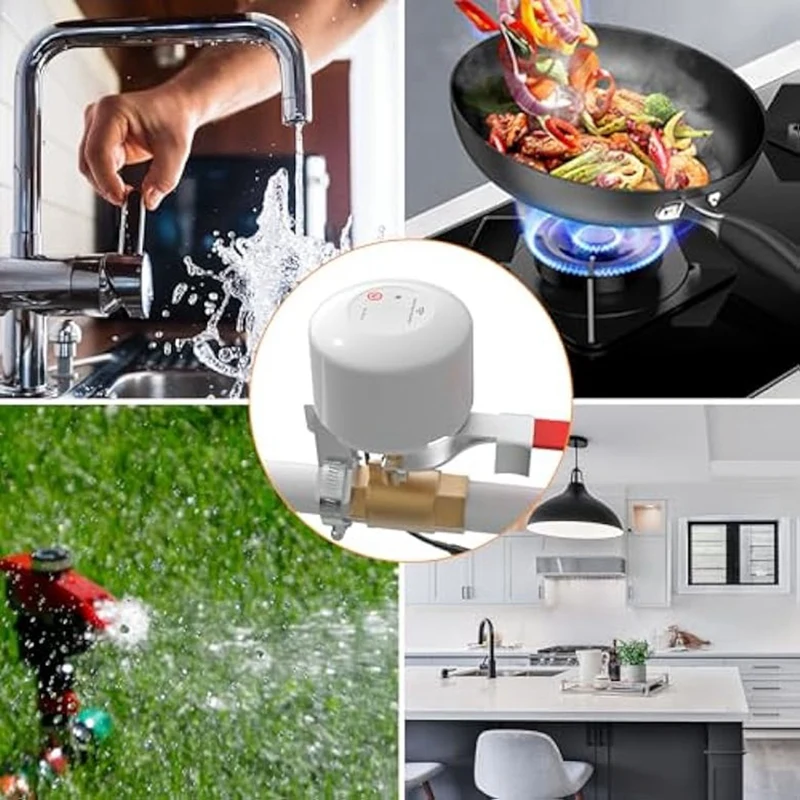 WIFI Smart Water Valve Shut Off Tool Automatic Remote Control On And Off Electric Gas Shutoff Valve EU Plug