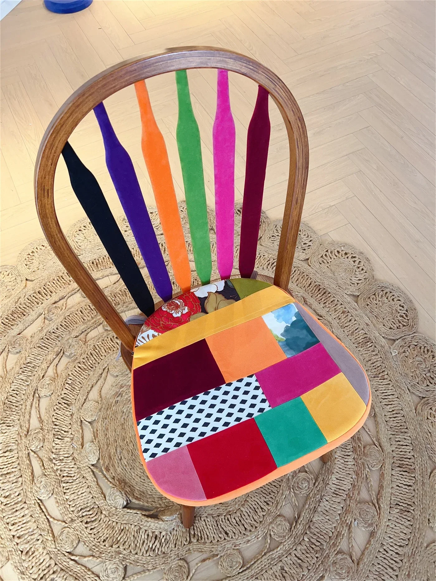 Solid wood chair, Nordic Windsor chair, European hotel color bar back chair, cafe chair household dining chair