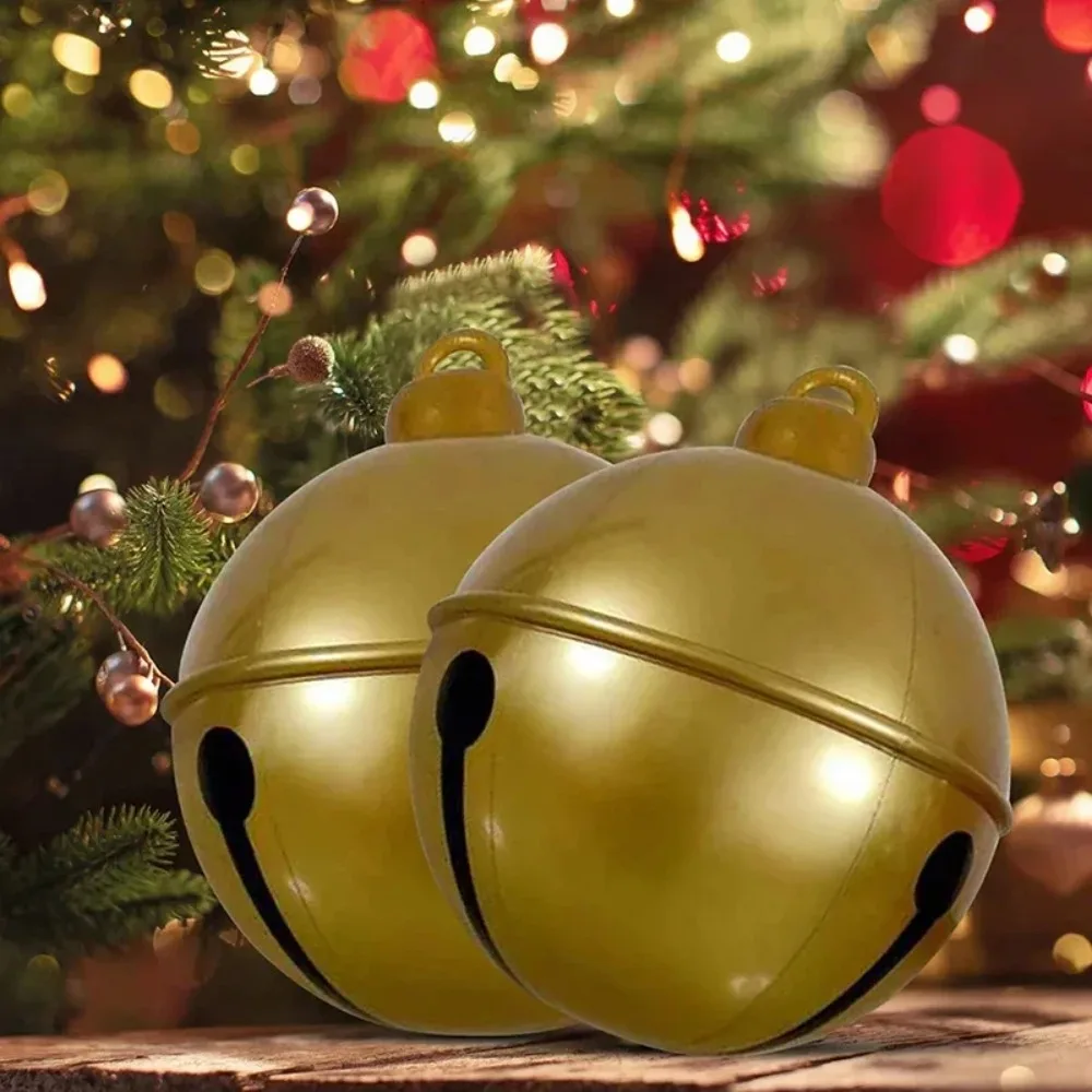 60 سنتيمتر عيد الميلاد جرس نفخ الكرة تزيين جرس العملاق لعبة قابلة للنفخ الكرة شجرة عيد الميلاد قلادة حديقة المنزل الحلي #2