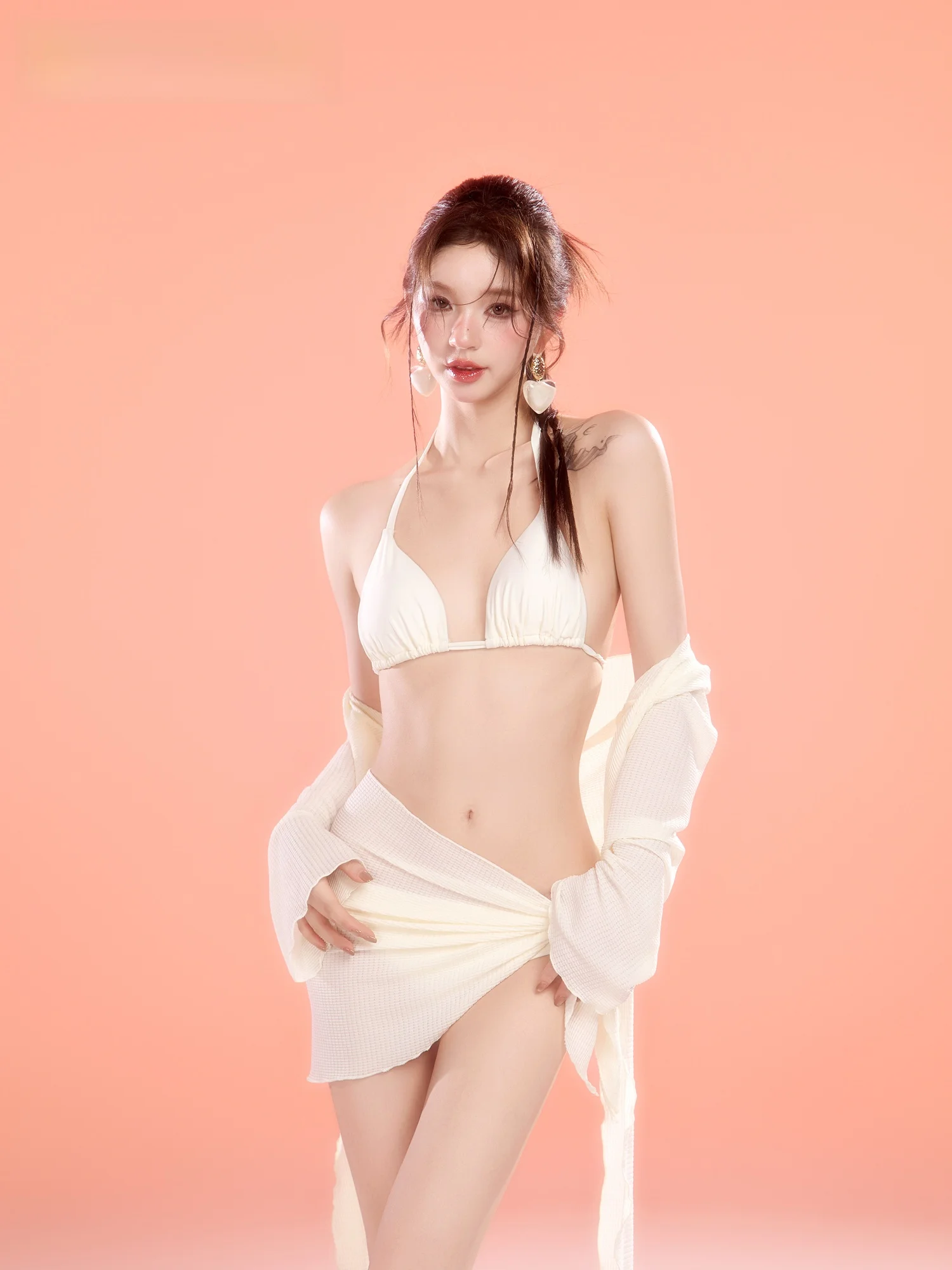 Pure Desire White Bikini Small Chest  Cup Sexy Date Fairy Tale Hot Spring Beach Vacation Style Swimsuit by Weswim