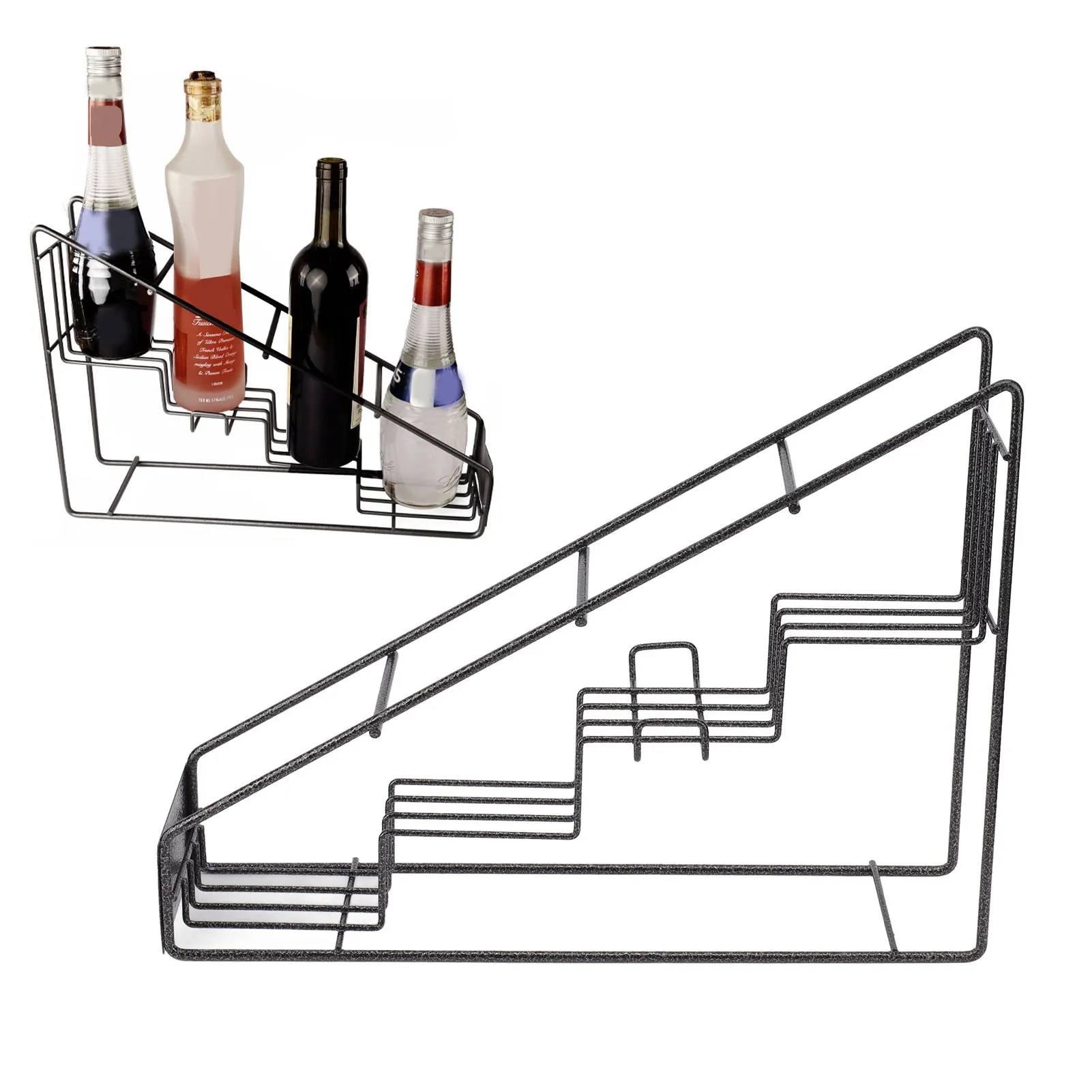 Wire Bottle Holder 4 Compartments Stainless Steel Syrup Bottle Holder Stable Coffee Spice Rack Shelf For Kitchen