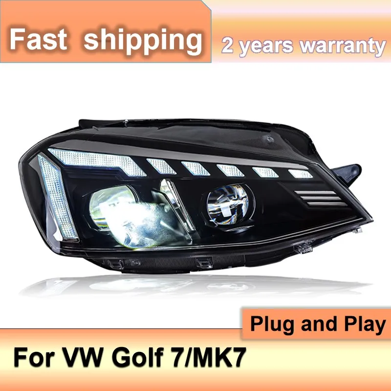 

Car Accessories for VW Golf 7 Head Light 2013-2017 Volkswagen MK7 Headlight DRL Turn Signal Low High Beam Projector Lens