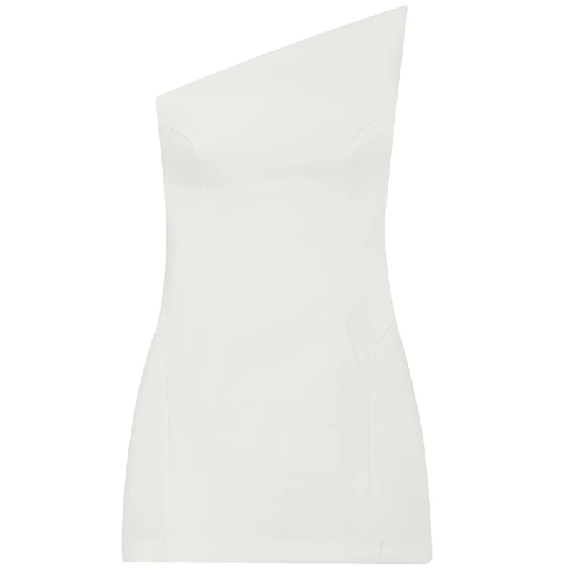 HXAO Mini Weißes Asymmetrisches Kleid Damen Sommerkleid 2026 Schickes Schulterfreies Ärmelloses Rückenfreies Kleid Elegante Partykleider – Detail 4