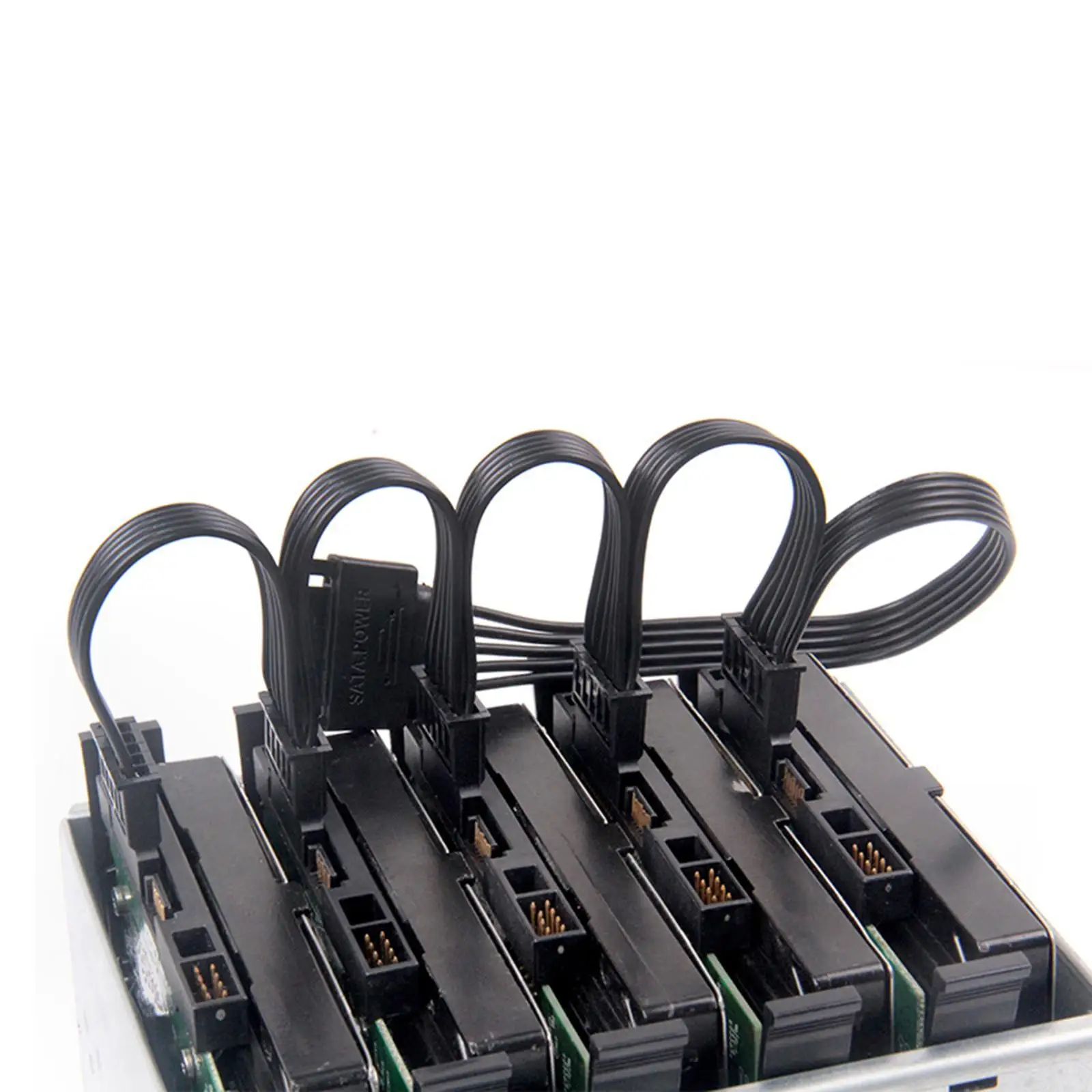 IDE to 15 Pin Splitter Power Cable 1 Male to 5 Female Hard Disk Extension Line Sever 20cm+4x10cm Black