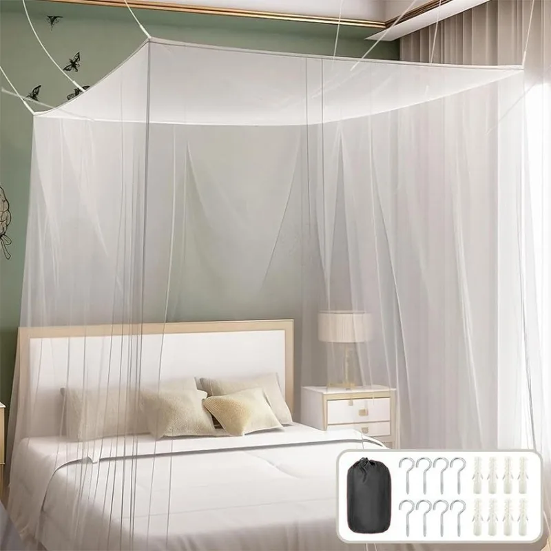 Square top mosquito net single open double bed, outdoor hammock travel easy to carry free installation