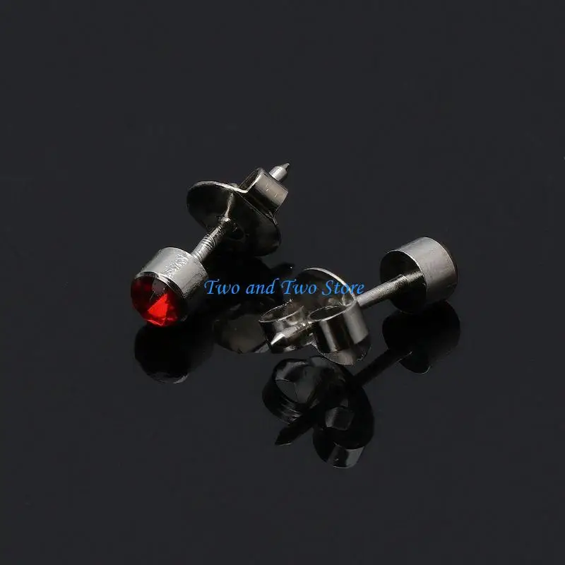 HX6F 12 Pairs Stainless Steel Ear Piercing Earrings 3mm Clear CZ Studs