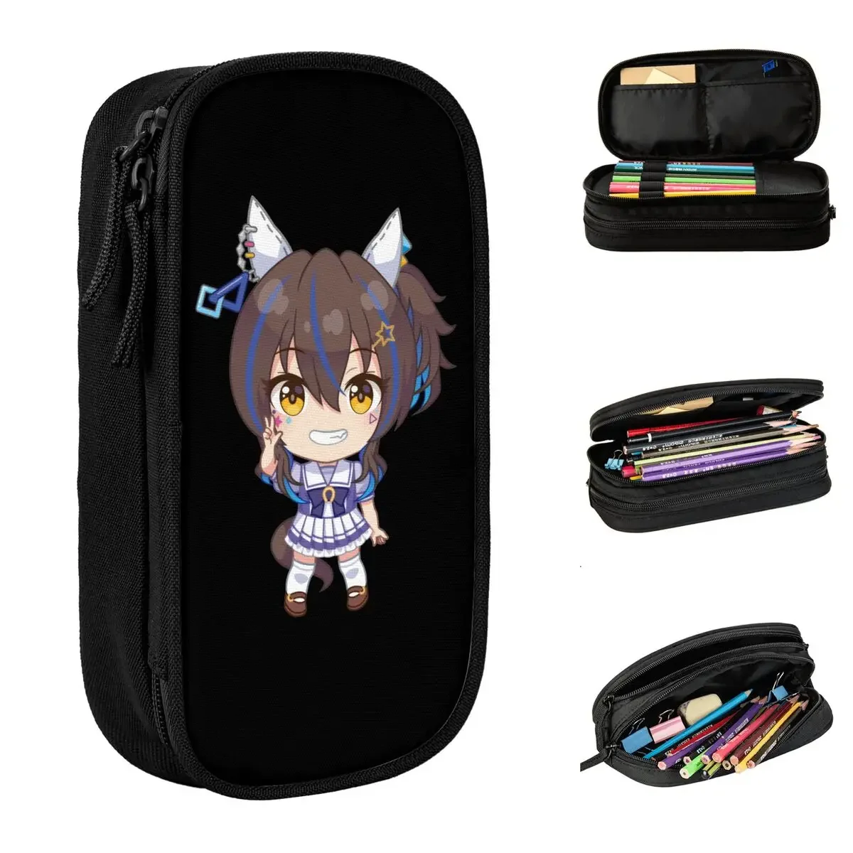 Anime Uma Musume Pretty Derby Pencil Case Pencilcases Pen Large Storage Pencil Bags School Supplies Cosmetic Stationery