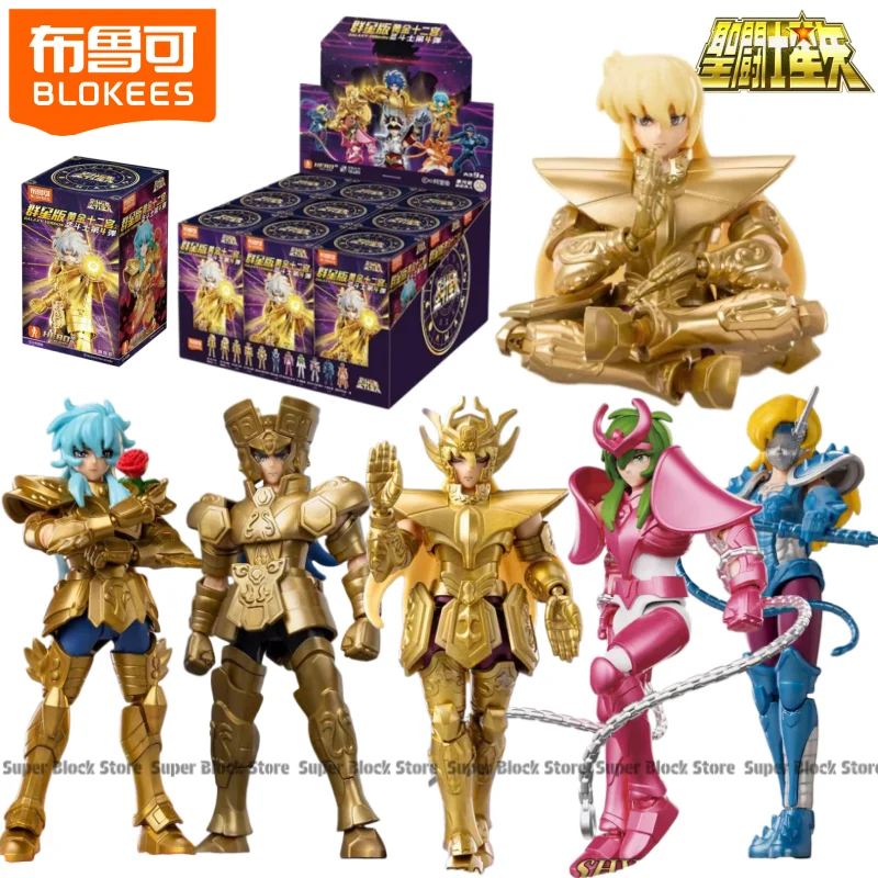BLOKEES Saint Seiya Édition Galaxie Zodiaque Doré 4ème Blocs de Construction Modèle à Assembler Cygnus Hyoga Draco Virgo Shaka Cadeau