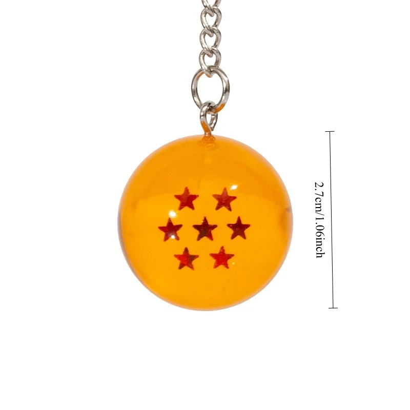 Der neueste Cartoon- und Anime-Dragon Ball-Figurenanhänger aus Kunstharz, Dragon Ball-Schlüsselanhänger, 2,7 cm Kristall-Schlüsselanhänger